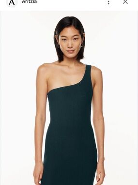 Aritzia One-Shoulder Sculpted Knit Dress in Black